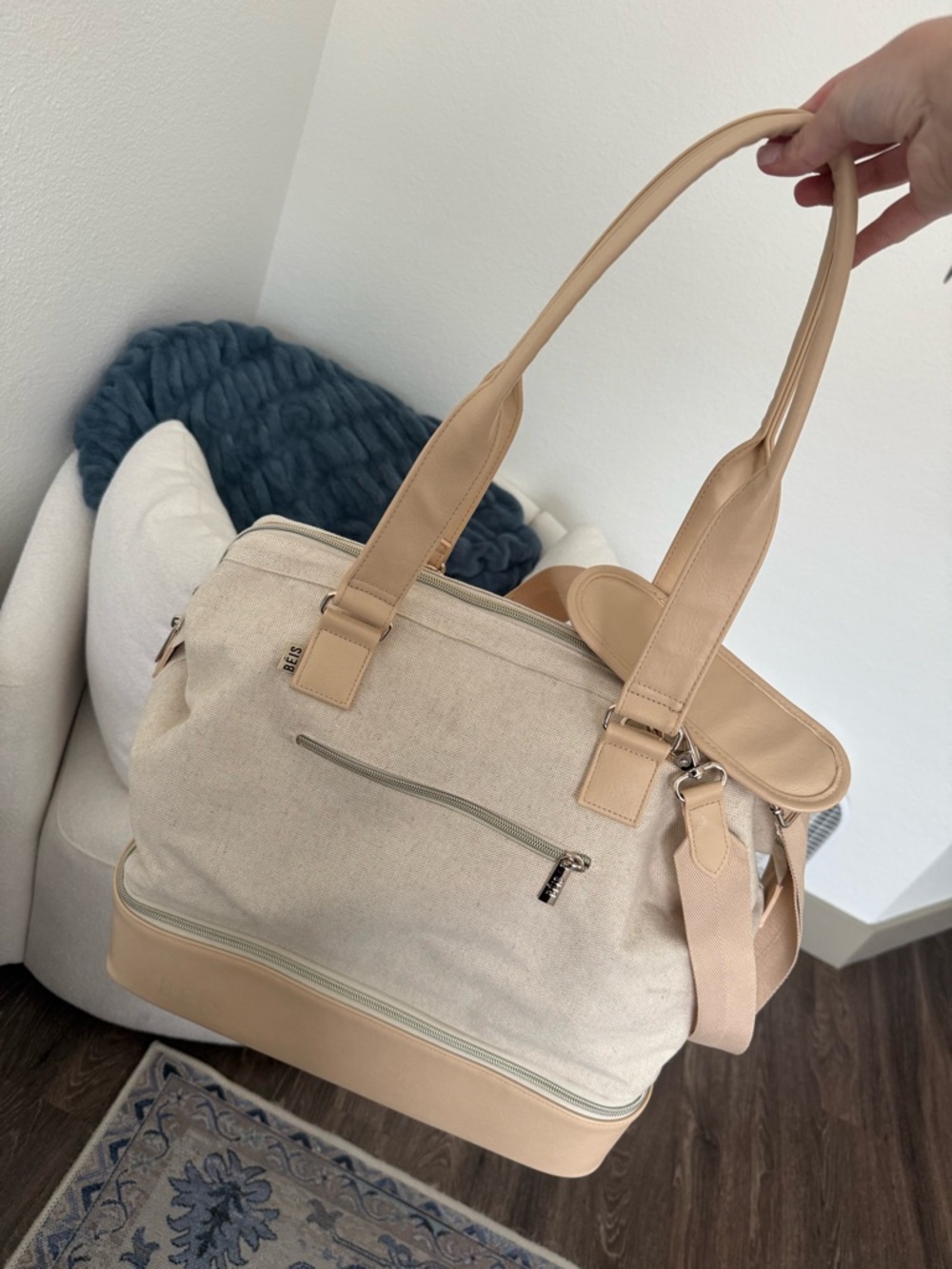 BEIS Beige Weekender Bag